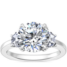 Bella Vaughan Trapezoid Three Stone Engagement Ring in Platinum (.66 ct. tw.)
